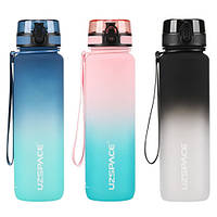 Пляшка для води UZSPACE 1 л з дозатором для спорту (003559)