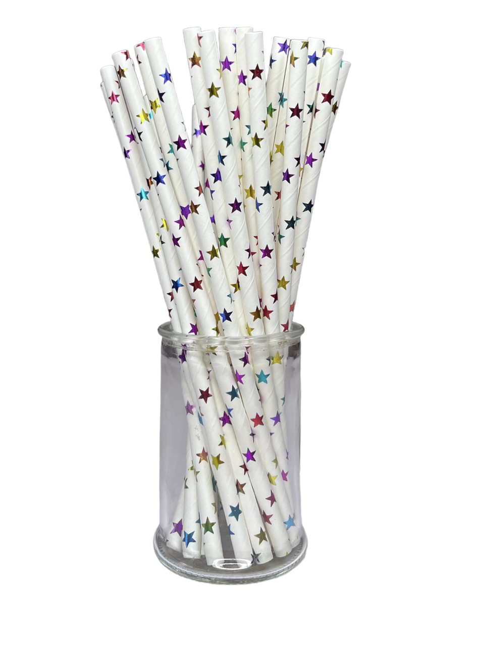 Бумажные трубочки для напитков Цветные звёзды, 25 шт/уп - фото 1 - id-p2069653345