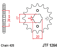 GROSSKOPF передняя звезда 440 11 YAMAHA YZ 125 '87-'04, GASGAS EC 125 '03-'15 (-2) (JTF564.11)