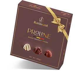 Цукерки шоколадні зі смаком PRALINE 200 г TM Ravissant