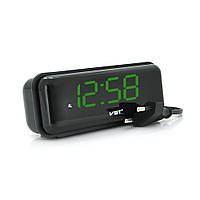 Электронные часы VST-738, будильник, питание от кабеля 220V, Green Light(30262#)
