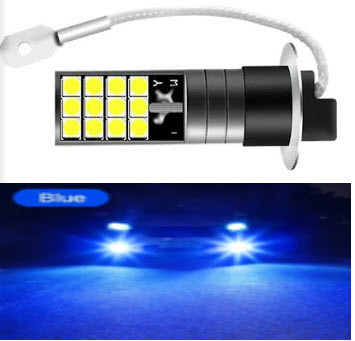 Світлодіодна лампа синя H3 LED ДХО 24 SMD 3030 12V