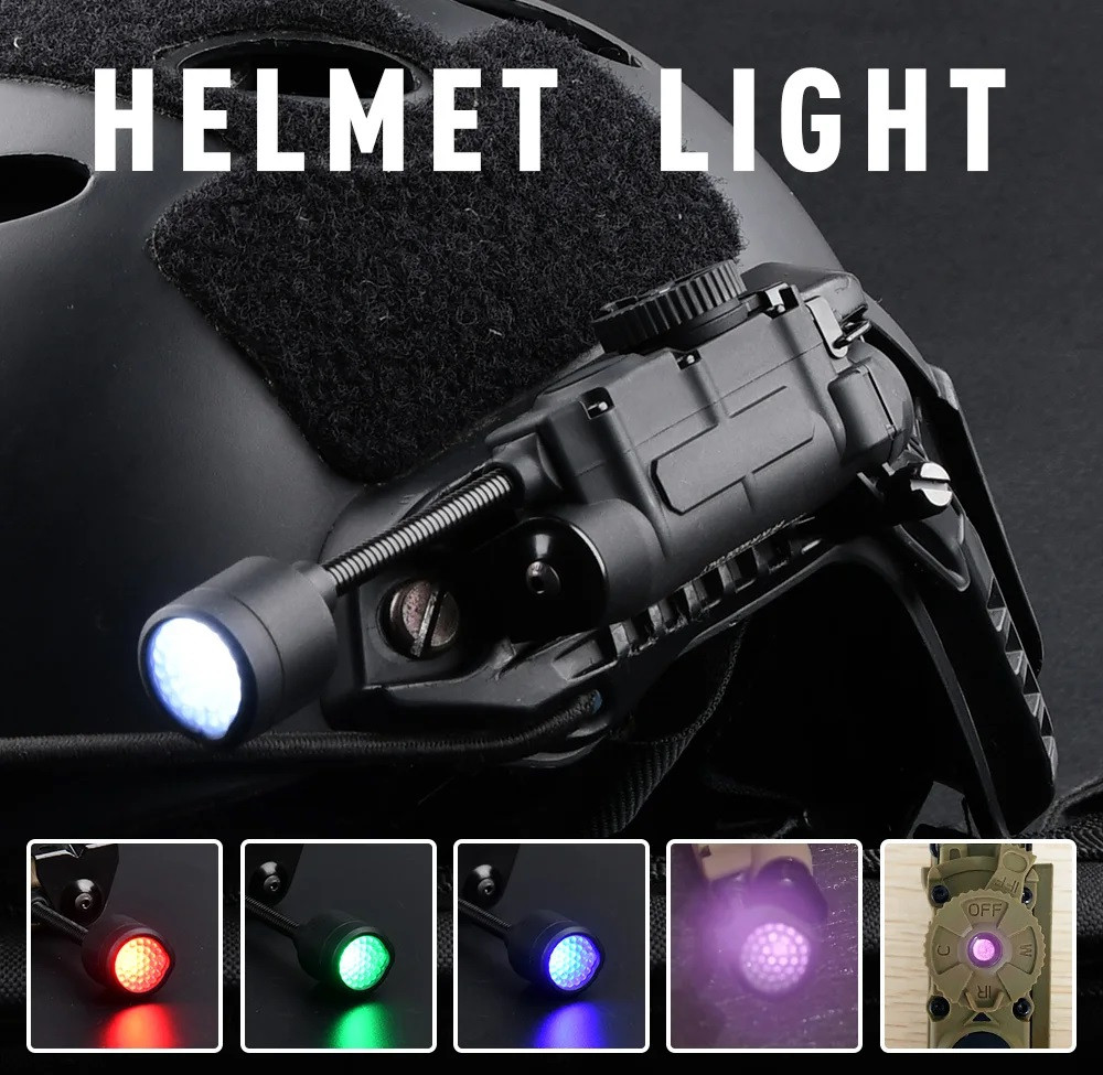 Ліхтарик на каску шолом для військових Sidewinder MPLS 5 LED + IFF-маячок, Чорний, фото 1