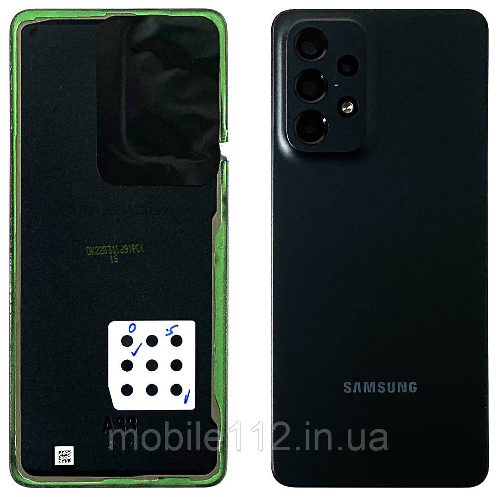 Задня кришка Samsung Galaxy A33 5G A336B (чорна оригінал Китай зі склом камери), фото 1