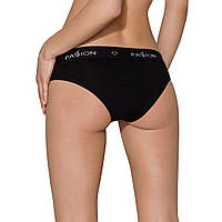 Трусики с широкой резинкой и кружевом Passion PS001 PANTIES black, size L (Белье для спорта)