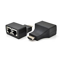 Одноканальный пассивный удлинитель HDMI сигнала по UTP кабелю по двум витым парам. Дальность передачи: