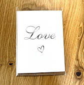 Міні листівка 8*10 см з конвертом "Love" срібло