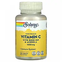 Вітамін С (Vitamin C) з шипшиною та ацеролою, Solaray, 100 таблеток