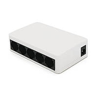 Коммутатор Tenda S105 5 портов Ethernet 10/100 Мбит/сек, + переходник, BOX Q120(5021#)