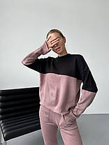 Костюм теплий в'язаний штани та кофта два кольори вовна, фото 5