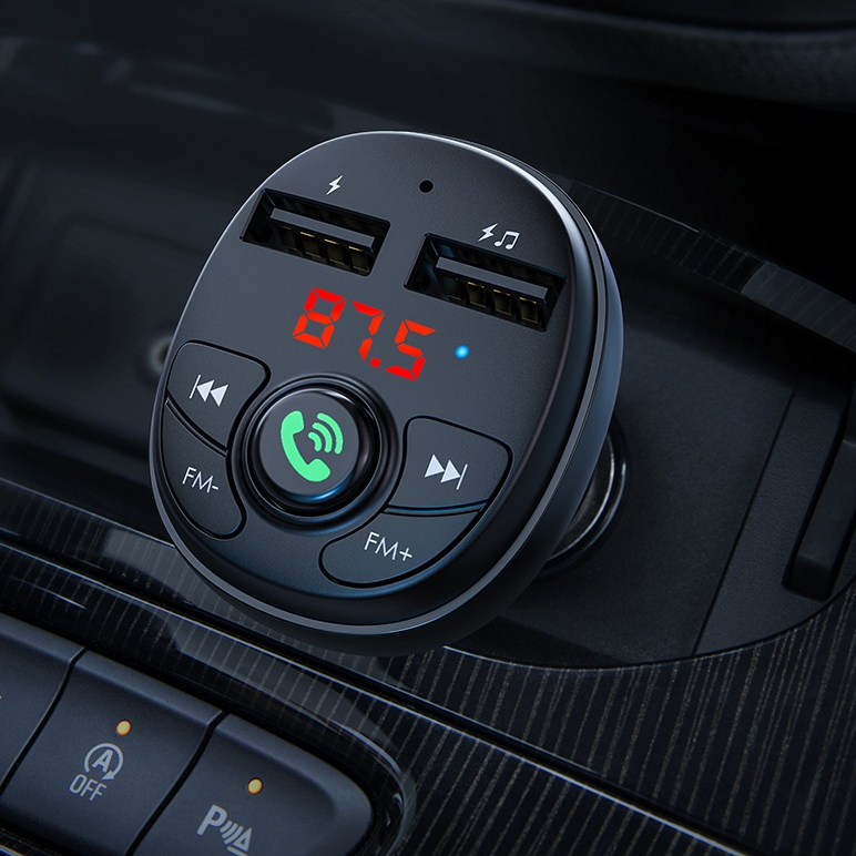 Фм fm трансмітер модулятор для автомобіля з блютузом Bluetooth Borofone автомобільний зарядний пристрій