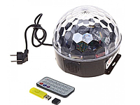 Диско шар 2 динамика с Bluetooth и USB, музыкальный дискошар, шар светомузыка