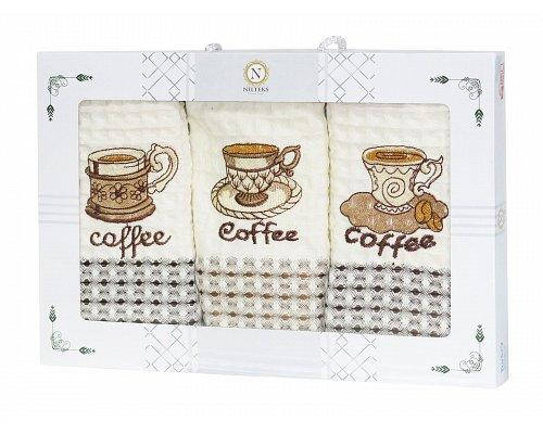 Набір кухонних рушників Nilteks Caffe Roma 3шт, 35*50см, 3441, фото 1