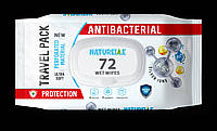 Вологі серветки NATURELLE Antibacterial з Д-пантенолом, Іонами срібла та вітаміном Е 72 шт