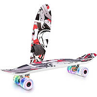 Пенни-борд Penny Best Board LED Abstraction с ручкой колеса PU светящиеся Black/Red 65 см (4345340) (C 40311/0