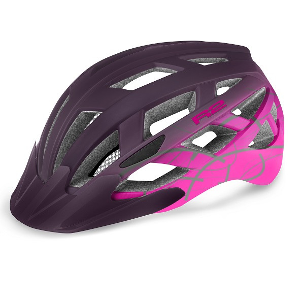 Велошолом R2 Lumen M (55-59cm) фіолетовий/рожевий Art ATH18N/M, фото 1