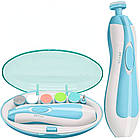 Дитячий триммер для нігтів + 6 насадок NAIL TRIMMER XL-667 / Акумуляторна дитяча пилочка / Манікюрний набір, фото 8