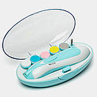 Дитячий триммер для нігтів + 6 насадок NAIL TRIMMER XL-667 / Акумуляторна дитяча пилочка / Манікюрний набір, фото 10