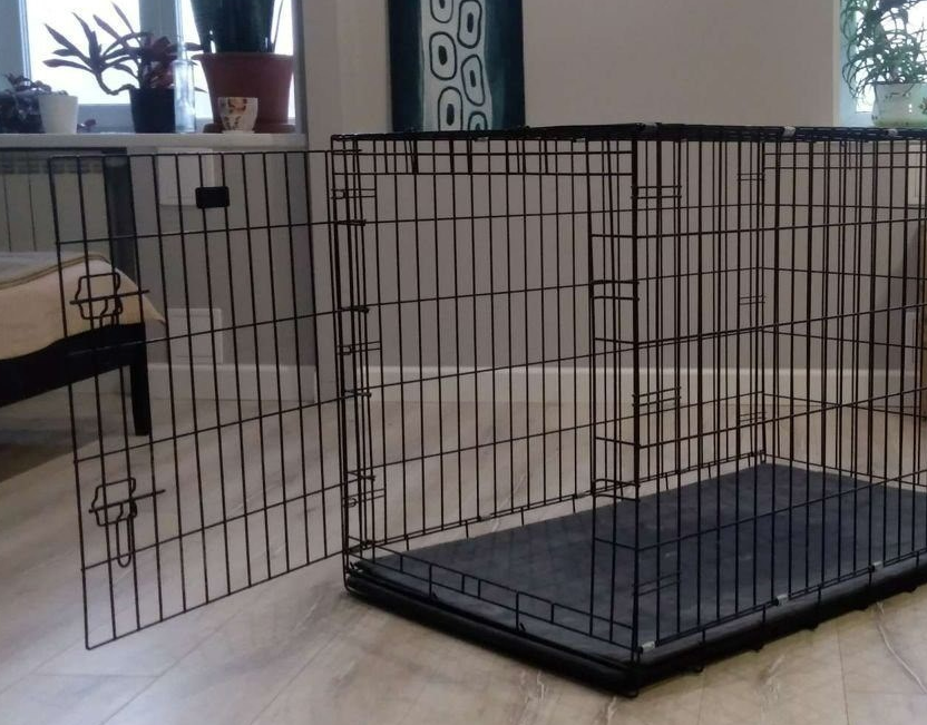 Клітка складна Вольєри та клітки для собак Переноска для собак металева розмір L (91x60x66 см)