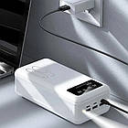 Повербанк 10000mAh c 3 USB та ліхтариком, Viaking smart-quality N7, Білий / Powerbank / Зовнішній акумулятор, фото 5