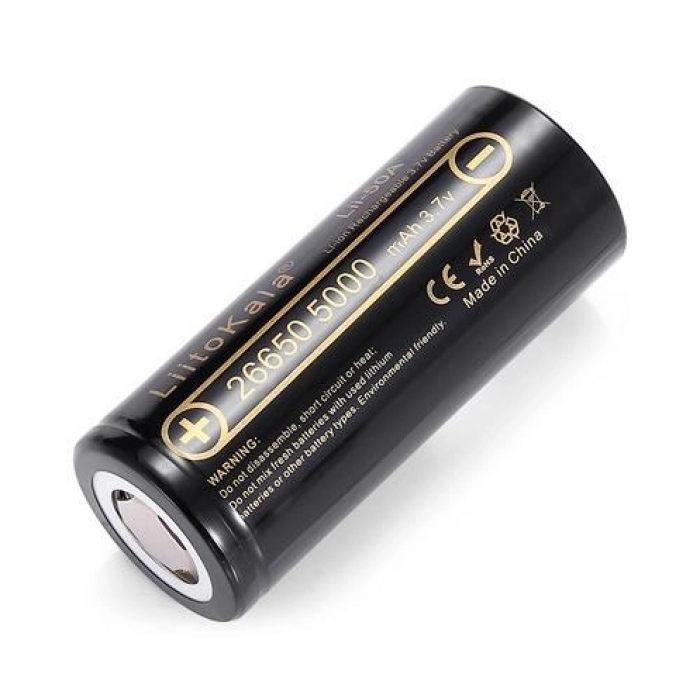 Акумулятор високотоковий 26650, LiitoKala Lii-50A, 5000 mAh, без захисту ОРИГИНАЛ, фото 1