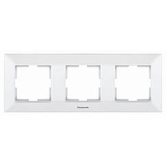 Рамка Panasonic Arkedia Slim потрійна, горизонтальна, біла (1683141870)