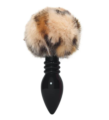 Анальна пробка силіконова хвіст Flight of Fancy Alternative леопардовий принт світлий