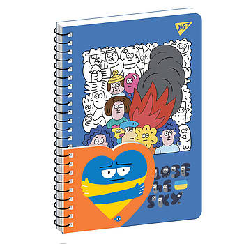 Блокнот 2 в 1 В5 В7 80 арк 20 арк подвійна спіраль Stand with Ukraine клітинка YES (151781)