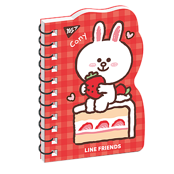 Блокнот В7 60 аркушів подв спіраль Line Friends Cony клітинка YES (151807)