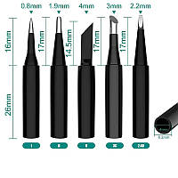 Набор жал 900M медных для паяльника и паяльных станций Hakko, Lukey, Аtten, 936, 937, 938, 969, 8586