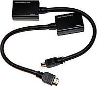Удлинитель HDMI сигнала пассивный через 2 витые пары 2 CAT-5e/CAT-6e до 30m, цена за пару(7215#)