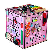 Розвивальна іграшка Бізикуб TG145644630, 30х30х30 см Рожевий, фото 4