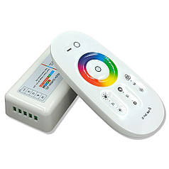 Контролер з пультом Biom RGBW 288W 24A 24А-2.4G-Touch білий (6A*4каналу) 3833