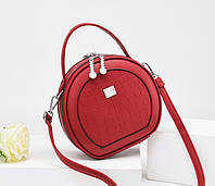 Сумка женская круглая Prada маленькая, мини сумочка для девушки Прада Красный "Lv"