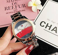Модные женские наручные часы Tommy Hilfiger Розово-серебристый "Lv"