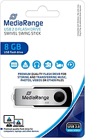 Флеш память USB MediaRange 8GB USB 2.0 Black/Silver