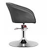 Перукарське крісло ЧОРНЕ на гідравліці Мурат Р на млинці (круглої дискової бази), фото 4
