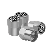 Защитные металлические колпачки на ниппель, золотник автомобильных колес с логотипом volkswagen хром VW