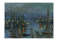 Листівка The Port of Le Havre, Night Effect. Claude Monet