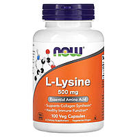 Аминокислота NOW L-Lysine 500 mg, 100 капсул