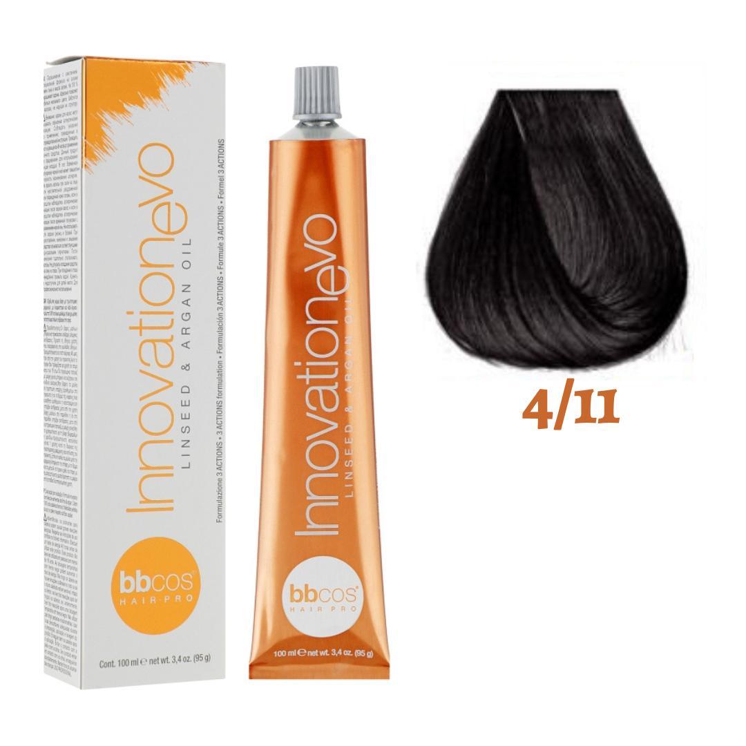 Крем-фарба для волосся BBCos Innovation Evo №4.11 Chestnut Natural Intense Ashy 100 мл