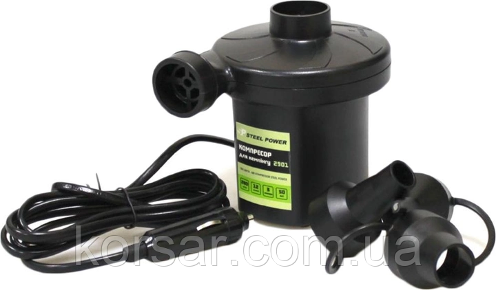 Насос для човнів, басейнів, матраців 12V Компресор Steel Power для кемпінгу (SPR 2901), фото 1