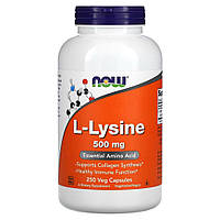 Аминокислота NOW L-Lysine 500 mg, 250 капсул
