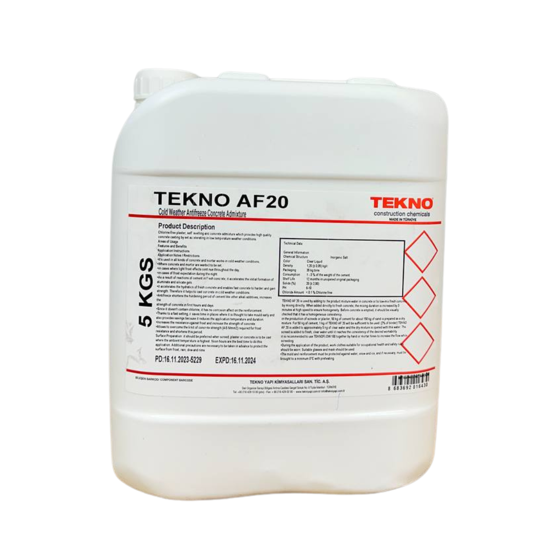 Протиморозна добавка для бетону, прискорювач схоплювання бетону Tekno Antifreeze AF 20  5 кг.