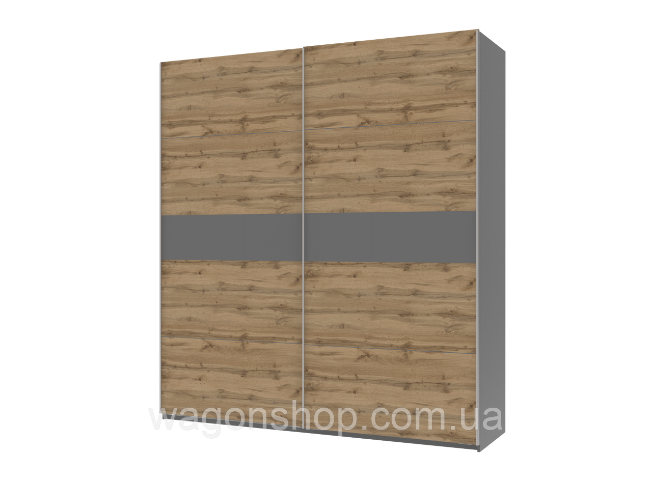 Шафа купе Doros G-Caiser Антрацит / Тахо вставка Антрацит 2 ДСП / 5 частин 220х60х240 (42003002), фото 1