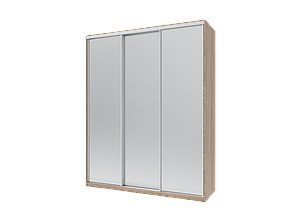 Шафа купе Doros Сіті Лайт Дуб Cонома 3 Дзеркала 180х60х225 (42002057)