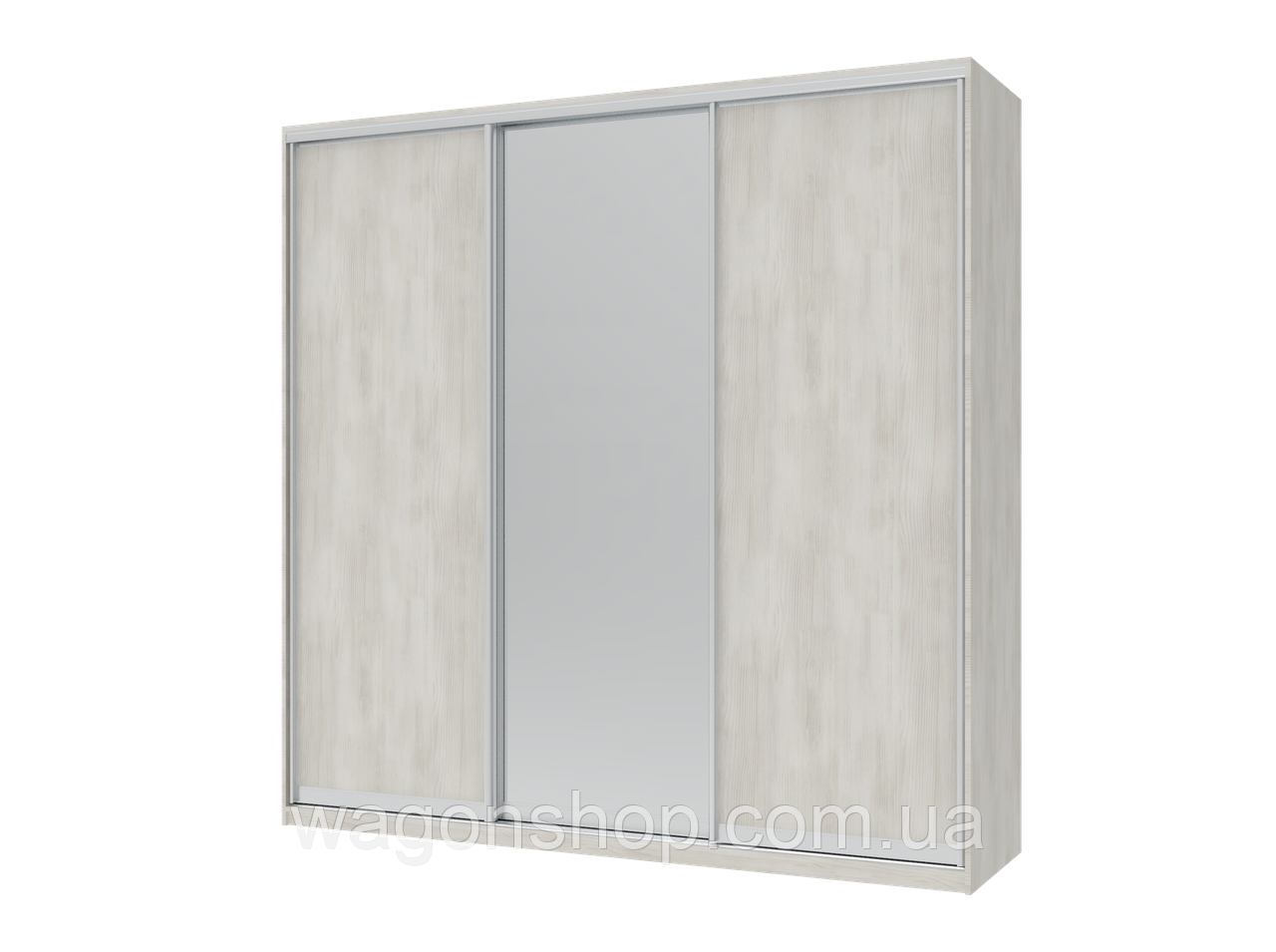 Шафа купе Doros Сіті Лайт Біле дерево 2 ДСП / 1 Дзеркало 225х60х225 (42002067), фото 1