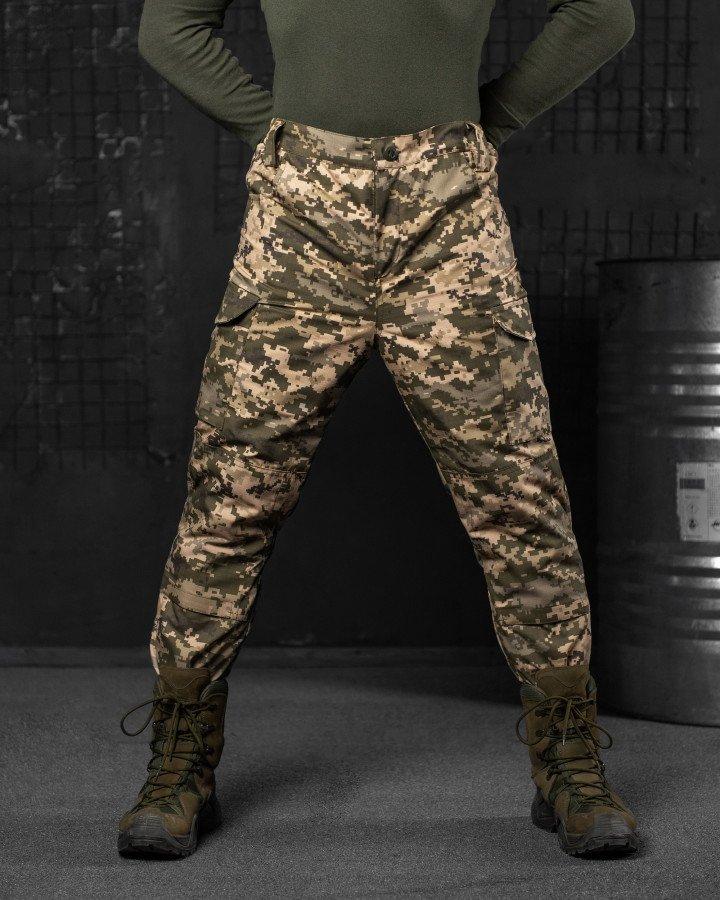 Армейские брюки пиксель рип-стоп Necron Gold, тактические штаны с подкладкой Omni-Heat и утеплителем - фото 4 - id-p2071773286