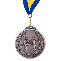 Медаль нагородна, d = 65 мм, бронза, карате.