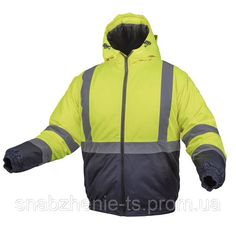 HOEGERT Сигнальная куртка-бомбер OKER утепленная, желтая - фото 1 - id-p2071767696